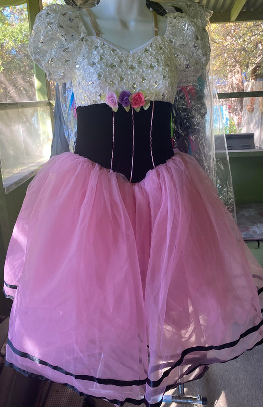 Costume Galaxy Princess Style Splendor in Pink, White & Black  XL Child/sm Adult  #91