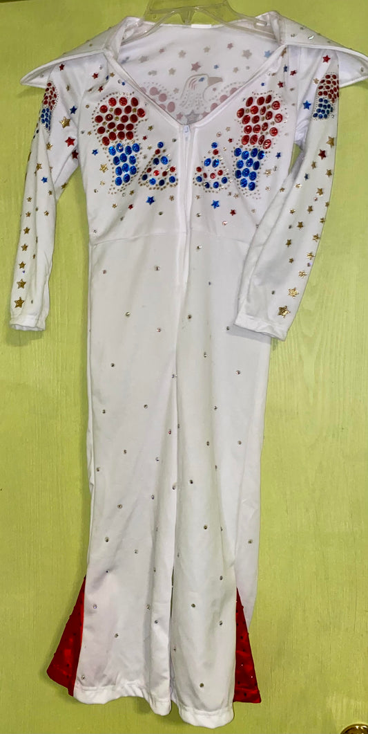 Elvis?  Captain America?  Star Spagled, Glitter & Sequins One Piece Pant  Child Med. #98