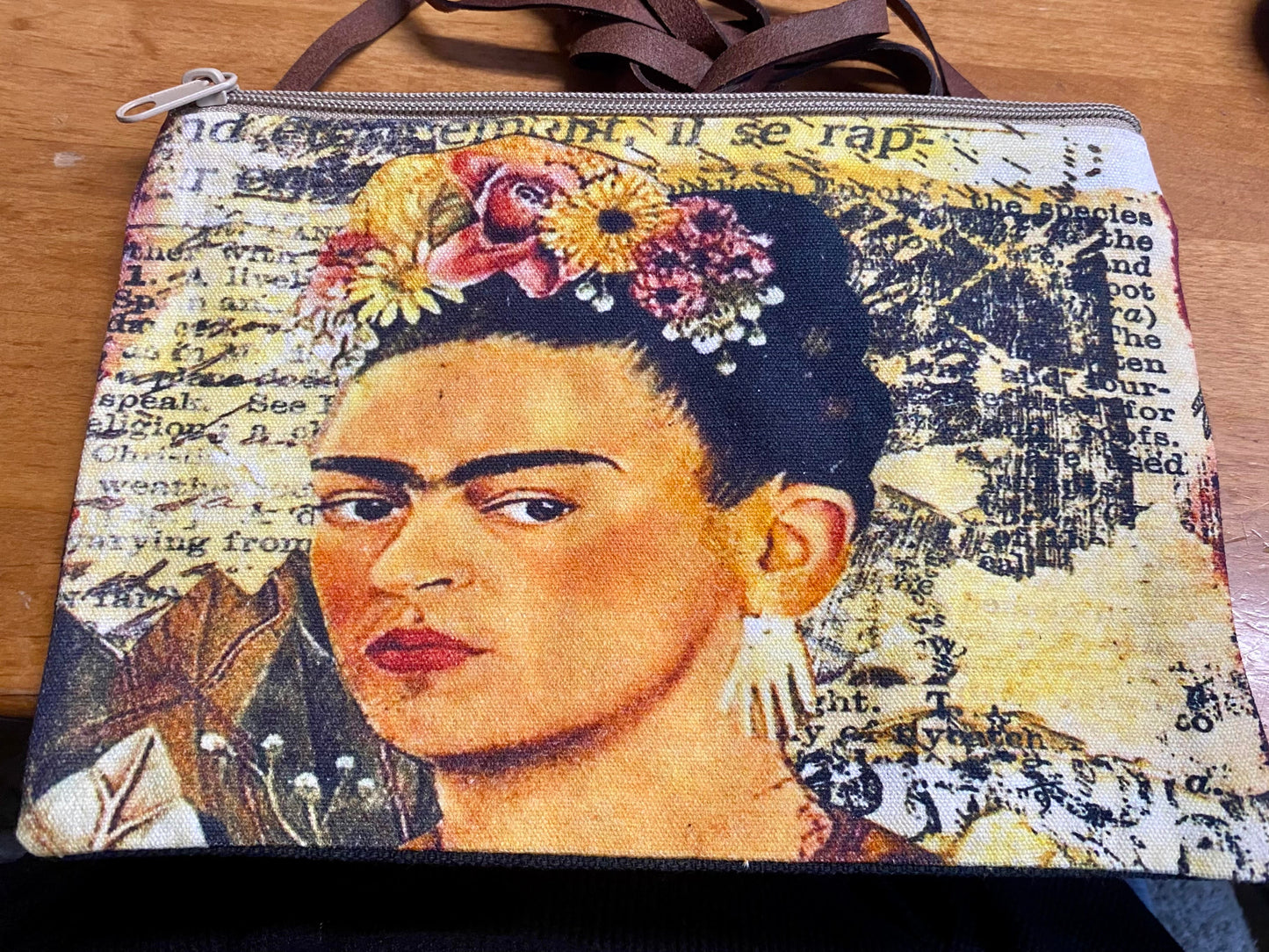 Frida Kahlo Closeup w Hand Earring Sling Handbag  NEW  #005