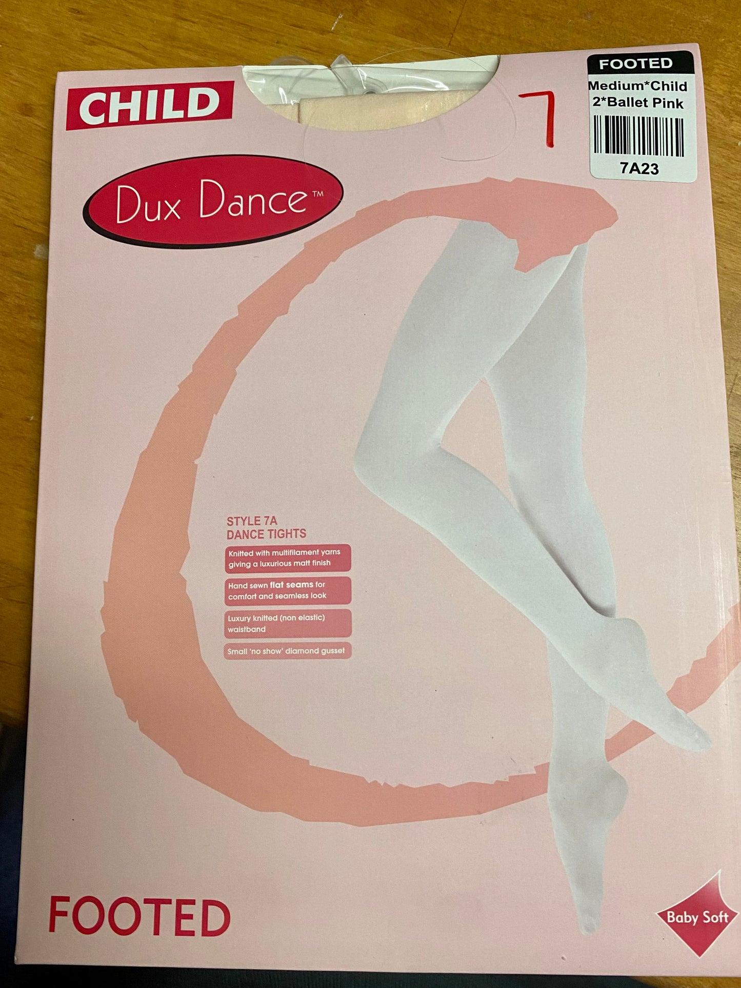 Pink Ballet Tights by Dux Dance Children Sizes M & L          #60  NEW