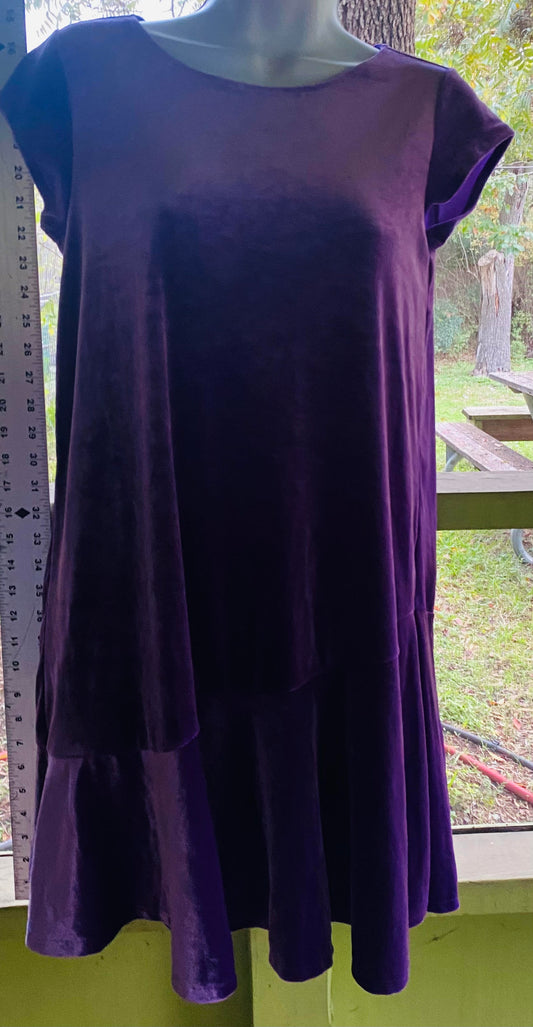 Purple Velveteen Velour Dress #82